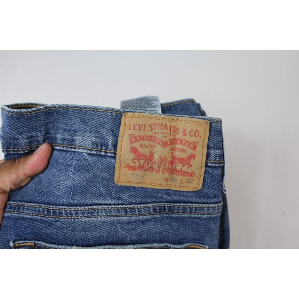 Levi's 589 Men Blue Jeans Casual Denim Straight Size 36X32